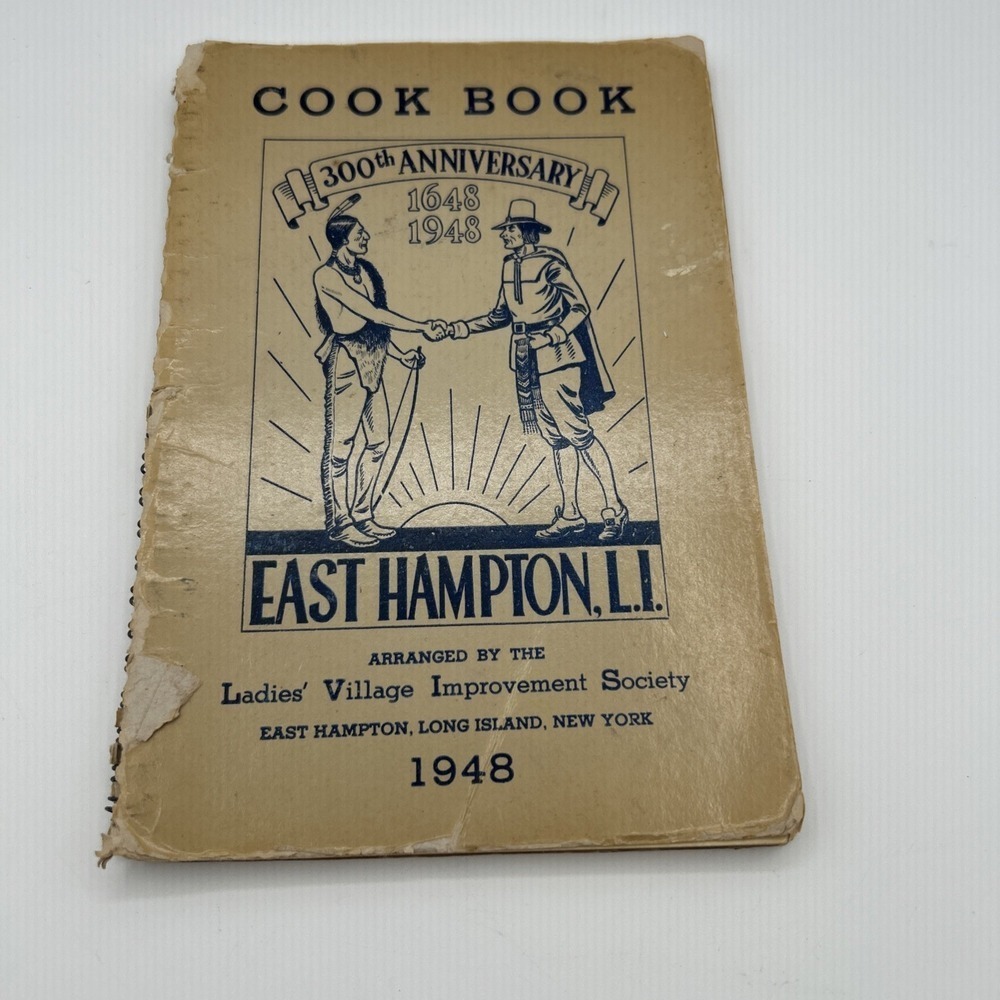 VTG 1948 East Hampton NY Cook Book 300th Anniversary LVIS Ladies Village Society